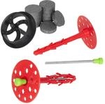 Protektor D&auml;mmstoffd&uuml;bel Set &Oslash;8x200mm Stahlnagel 100 St + 200 Rondelle + 1...