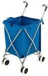 Costway Faltbarer Einkaufstrolley mit R&auml;dern Blau Kapazit&auml;t 90 L/55 kg