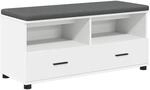 vidaXL Flurbank mit Kissen mit Schubladen Wei&szlig; 100 x 38 x 46 cm 891464