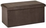 Relaxdays Sitzbank Samt Braun Faltbar mit Stauraum 38 cm x 77 cm x 39 cm 4,9 kg