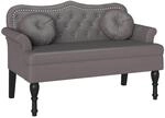 vidaXL Chesterfield Bank mit Kissen Grau 120,5 x 65 x 75 cm Kunstleder 42019282