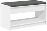 vidaXL Flurbank mit Kissen mit Regal mit Speicher Wei&szlig; 83 x 38 x 45 cm 891576