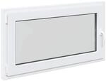 vidaXL Kellerfenster RISOR Wei&szlig; 110 x 70 cm PVC und Glas 42047218