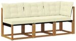 vidaXL Outdoor Mittel- und Ecksofa mit Kissen 3 St&uuml;ck Natur 900617