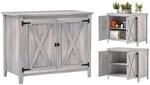 Outsunny Gartenschrank Tannenholz Hellgrau 110L x 60B x 88,5Hcm