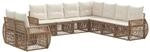 vidaXL Gartensofa-Set 9-Tlg Beige und Cremewei&szlig; Poly-Rattan 3435459
