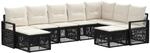 vidaXL Gartensofa-Set 9-Tlg Schwarz Poly-Rattan 3435898