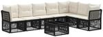 vidaXL Gartensofa-Set 8-Tlg Schwarz Poly-Rattan 3434236