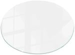 Tulup Tischplatte Farbe Wei&szlig; Glatt Glas f&uuml;r Tischplatte 50x50 cm Wei&szlig; Tischplatte