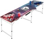 Tectake Aluminium Bierpongtisch Beerwars Ii Mit Eisfach Becherl&ouml;chern Led