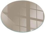 Tulup Glasplatte f&uuml;r Kamin Braun Glas unter Kamin Runden 60x60 cm Braun...