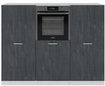 Vicco R-Line Einbauk&uuml;che aus der Schwarz Beton/Wei&szlig; 180 cm ohne...