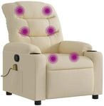 vidaXL Massagesessel Creme Stoff 374164