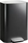 HOMCOM Trash Can Edelstahl 45,1L x 36,5B x 62,2H cm Schwarz