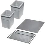 Ninka Abfalltrennsystem Eins2vier KB 450 mm 2x 13,5L Alugrau f&uuml;r Seitenst&auml;rke 16 mm