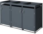 Ml-Design M&uuml;lltonnenbox 3er Pflanzdach 240L 200x80x124 cm Anthrazit