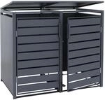 MCW 2er-M&uuml;lltonnenverkleidung Q75 Metall 116x132x89cm 53kg Anthrazit