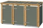 Weka M&uuml;lltonnenbox Killarney f&uuml;r 3 Tonnen Grau-Gr&uuml;n/Eiche
