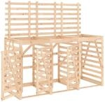 DELUKE 3er M&uuml;lltonnenbox Kiefernholz BOUMI 240x91,5x128,5cm Natur
