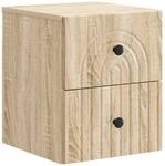 vidaXL Wandmontierter Nachttisch Sonoma-Eiche 33 x 34,5 x 40 cm 898129
