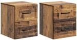 vidaXL Wandmontierter Nachttisch 2 Stk Altholz 34,5 x 33 x 40 cm 899332