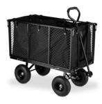 Relaxdays Bollerwagen Stahl Schwarz Klappbar 83 cm x 51 cm x 110 cm 21,5 kg