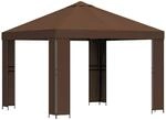 vidaXL Pavillon 3 x 3 m Braun Polyester und Stahl 190 900360