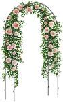 Outsunny Rosenbogen mit Spitze Struktur Metall Schwarz 140L x 40B x 240H cm