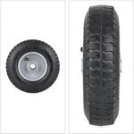 Relaxdays Schubkarrenrad 2er Set Gummi Stahl Schwarz Luftbereift 22 cm x 7,5 cm