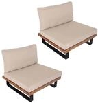 MCW Lounge-Sessel H54 2er-Set Hellbraun Polster Beige