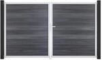 GroJa Solid Steckzaun Tor DIN Rechts EV1 Steingrau co-extrudiert