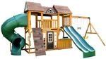 Zwerkules Spielturm Bolzo Rutschen und Schaukel Natur 347 cm x 692 cm x 285 cm