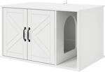 vidaXL Katzenhaus Gl&auml;nzend Wei&szlig; 85 x 55 x 50 cm Holzwerkstoff 8000738
