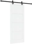 vidaXL Schiebet&uuml;r Wei&szlig; und Schwarz 83 x 202 cm Massives Kiefernholz 3445506