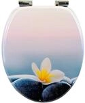 Sanfino WC Sitz Flower & Stone Toilettendeckel mit Absenkautomatik aus Holz