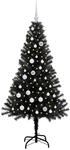 vidaXL Weihnachtsbaum mit 150 LEDs mit St&auml;nder Schwarz 150 cm PVC 3396468
