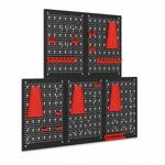 PROREGAL 5x Werkzeug Lochwand Set ARES Aus Metall BxT 200x60cm Inkl. 48 Haken &