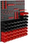 Tectake Kleinteilemagazin 88 Teilig Mit 4 Wandplatten 28 Schwarze und 28 Rote