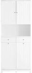 SoBuy Badezimmerschrank mit 2 W&auml;schek&ouml;rben Hochschrank W&auml;scheschrank Wei&szlig;