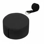 Relaxdays Meditationskissen Set Buchweizen Schwarz Mit Yogagurt Waschbar 13 cm x 33