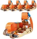 TRUTZHOLM 5x Profi Ratschen Spanngurt 2 Teilig 5m 4t 4000kg T&Uuml;V/GS Orange