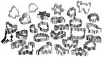 Relaxdays Ausstechformen 36er Set Edelstahl Silber Sp&uuml;lmaschinengeeignet 4 cm bis 8