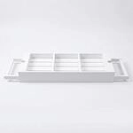 Relaxdays Badewannenablage Bambus Wei&szlig; Ausziehbar 7 cm x 67,5 cm x 20,5 cm 1,3 kg