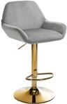 CLP Barhocker Braga Gold Samt Grau