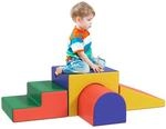 HOMCOM Bausteinset Kunstleder Schaumstoff Rot 150L x 50B x 39H cm