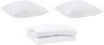vidaXL Bettdecke mit Kissen 3-Tlg Wei&szlig; Mikrofaser 3377680