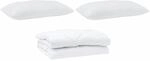 vidaXL Bettdecke mit Kissen 3-Tlg Wei&szlig; Mikrofaser 3377435