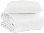 vidaXL Sommerdecke mit Kissen 2-Tlg Wei&szlig; Mikrofaser 3376490