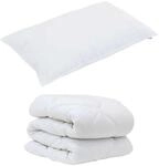 vidaXL Bettdecke mit Kissen 2-Tlg Wei&szlig; Mikrofaser 3376699