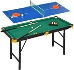 SPORTNOW Multigame Spieletisch mit Tischtennis Stahl 140 x 63 x 60-80 cm
